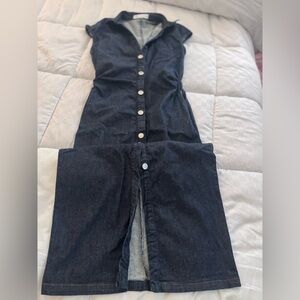 Zara Dark Indigo Denim maxi Dress